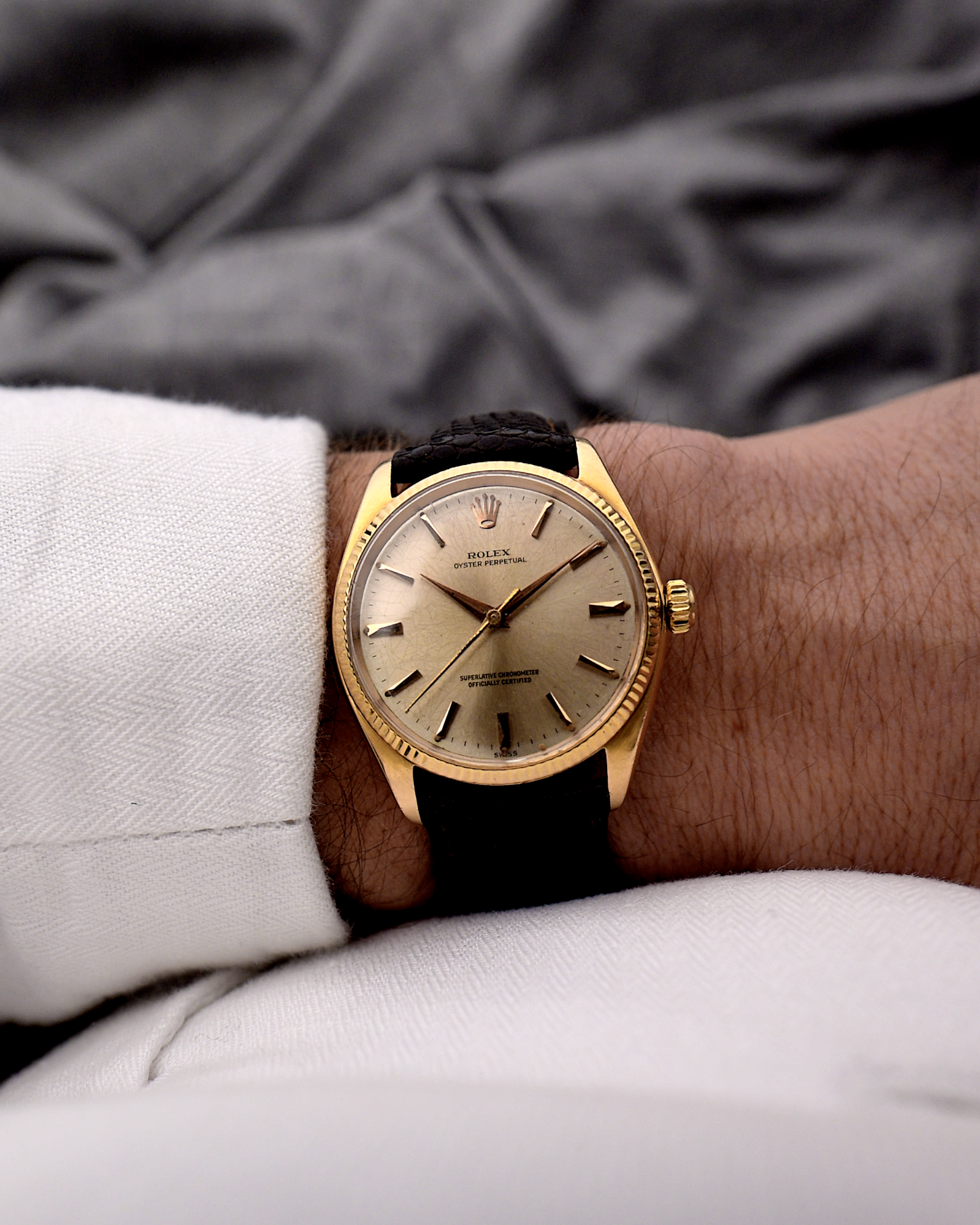 Rolex Oyster Perpetual 18k Rose 1962 Goldammer Vintage Watches