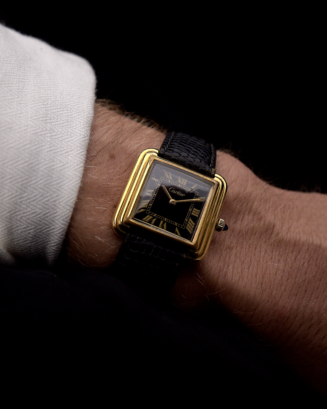 Cartier アナログ腕時計 ゴールド/ブラック Cartier Stepped Black 1970s – GOLDAMMER