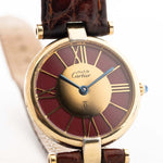 Cartier Watch Women Cartier Must de Vermeil Ronde Burgundy 1990s- Ref 590004