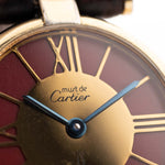 Cartier Watch Women Cartier Must de Vermeil Ronde Burgundy 1990s- Ref 590004