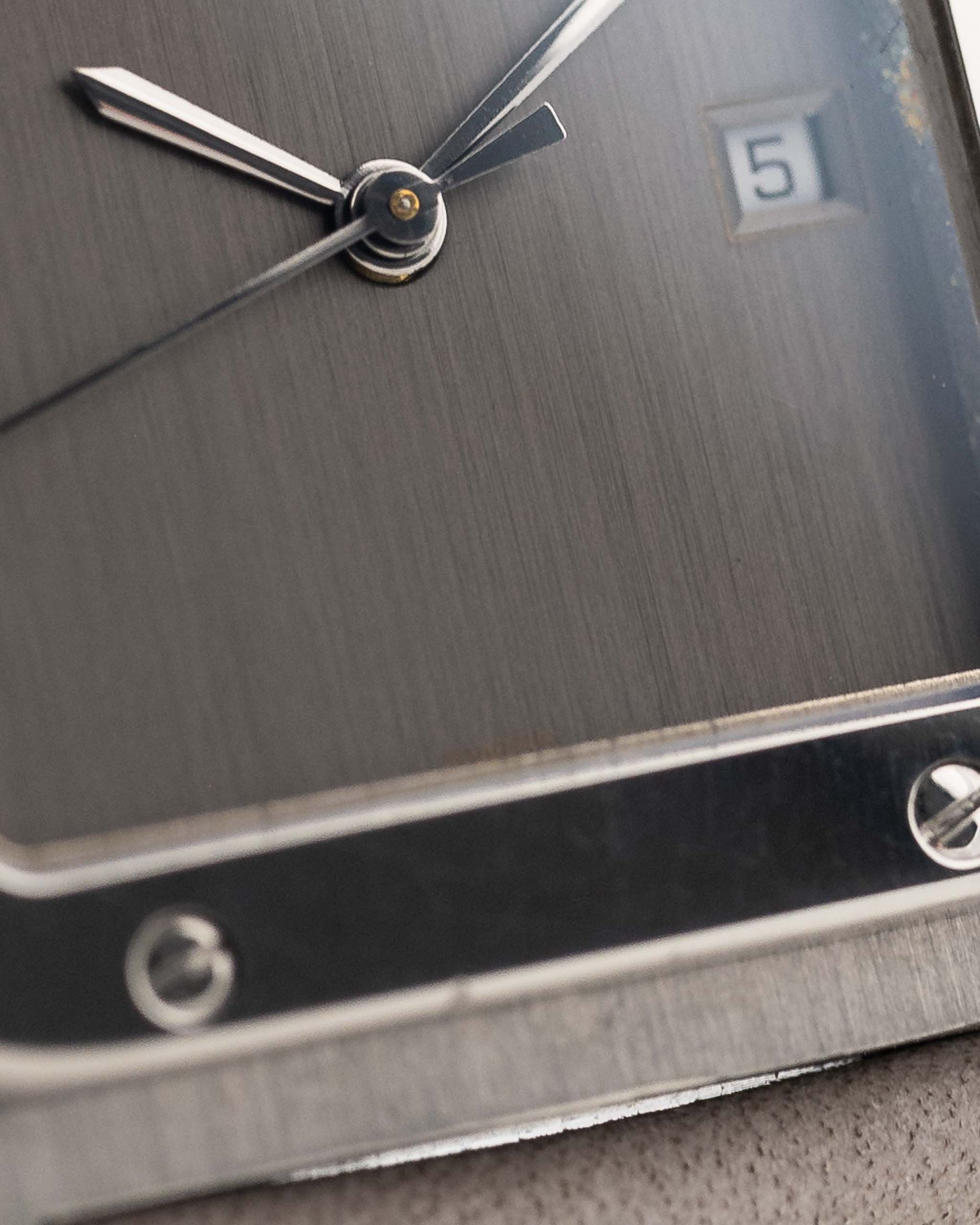 Preowned Cartier Santos Carrée 2960 Ghost 1990s  slate grey SWISS only dial 