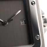 Vintage Cartier Santos Carrée 2960 Ghost 1990s  slate grey SWISS only dial date