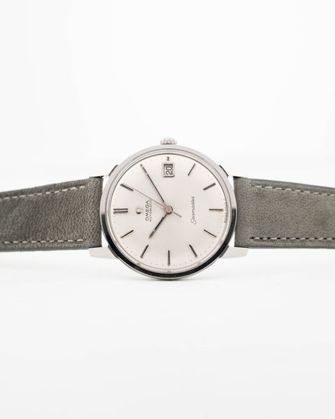 OMEGA Seamaster シルバー文字盤 レザー　2068-18 オメガ/シーマスター/クサビツートンシルバーダイヤル/Omega