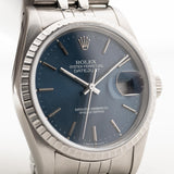 Rolex Datejust Blue Engine Turned 1990