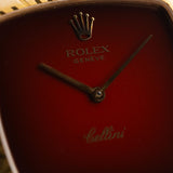 Rolex Cellini 18k Square Red 1970s