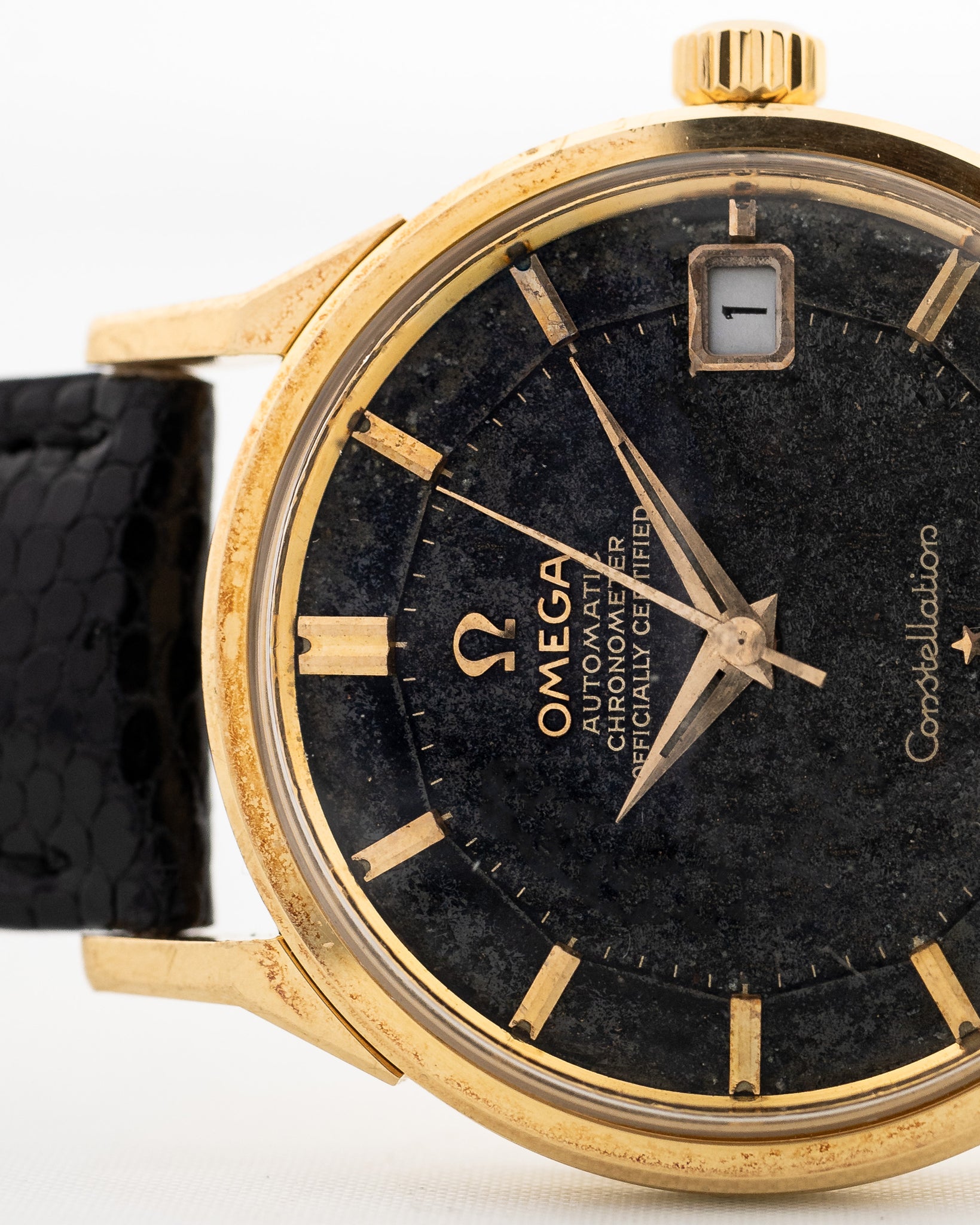 Omega Constellation 18k Pie Pan Black 1966