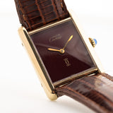 Cartier Tank Vermeil Burgundy 1980s