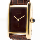 Cartier Tank Vermeil Burgundy 1980s