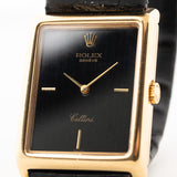 Rolex Cellini 18k Rectangular Black 1970s