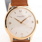 Vintage IWC Cal. 89 18k Rose 1958 IWC Watch white silver dial closeup