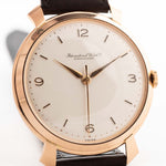 Vintage IWC watch Cal. 89 Shark Fin 18k Rose 1960 18k rose gold case white/silver dial on wrist