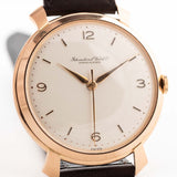 Vintage IWC watch Cal. 89 Shark Fin 18k Rose 1960 18k rose gold case white/silver dial on wrist