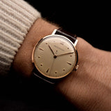 Jaeger LeCoultre Dress 18k Rose Sword 1950s