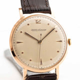 Jaeger LeCoultre Dress 18k Rose Sword 1950s