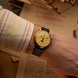 浪琴 6574 月亮相位計時碼錶 18K金 1985年