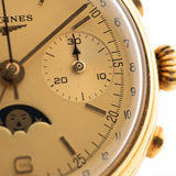 浪琴 6574 月亮相位計時碼錶 18K金 1985年