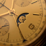 浪琴 6574 月亮相位計時碼錶 18K金 1985年