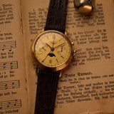 浪琴 6574 月亮相位計時碼錶 18K金 1985年