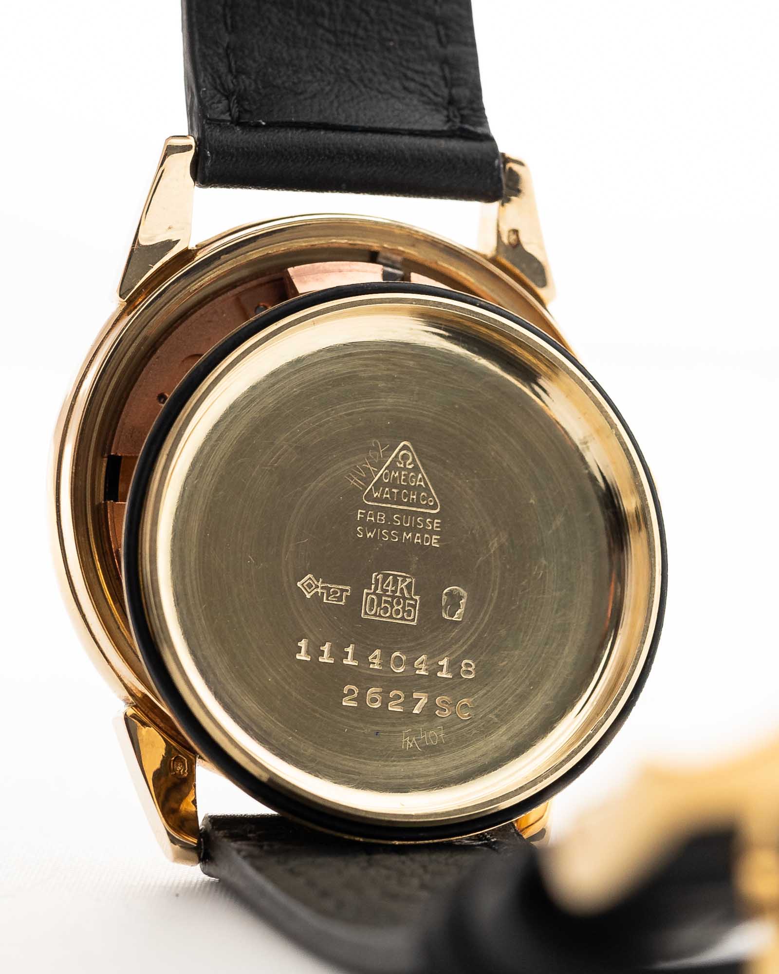 Omega 2627 Seamaster 14k Calendar Black 1950 – GOLDAMMER