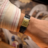 Omega Art Deco 14k Rectangular 1935