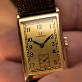Omega Art Deco 14k Rectangular 1935