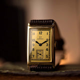 Omega Art Deco 14k Rectangular 1935