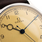 Vintage Omega Art Deco Pontife 1939 stainless steel case and golden dial