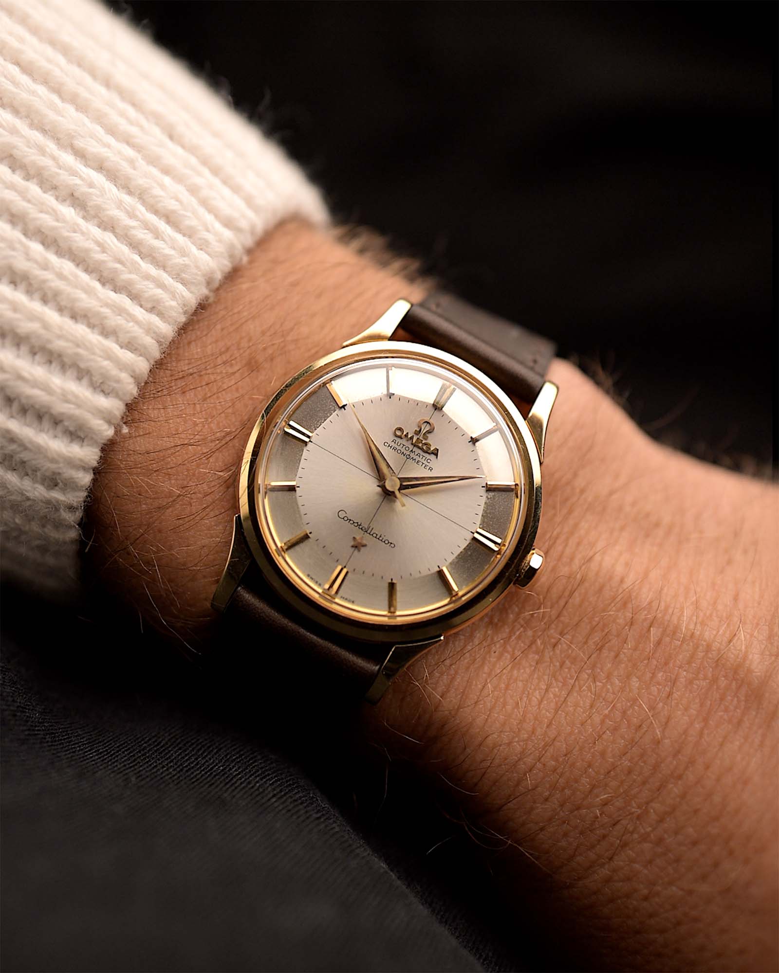Omega Constellation 14381 Pie Pan 14k Crosshair 1961 – GOLDAMMER