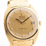 Omega Constellation 168009 Diamond from 1966. 34mm in 18k Yellow Gold with Automatic Caliber 561, Gold Dial with Diamond Markers and 18k Gold Bracelet.