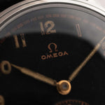 Omega Watch - Vintage Omega Sub Second Black Syringe 1939 - stainless steel case black gilt dial 