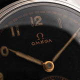 Omega Watch - Vintage Omega Sub Second Black Syringe 1939 - stainless steel case black gilt dial 