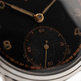 Omega Watch - Vintage Omega Sub Second Black Syringe 1939 - stainless steel case black gilt dial 