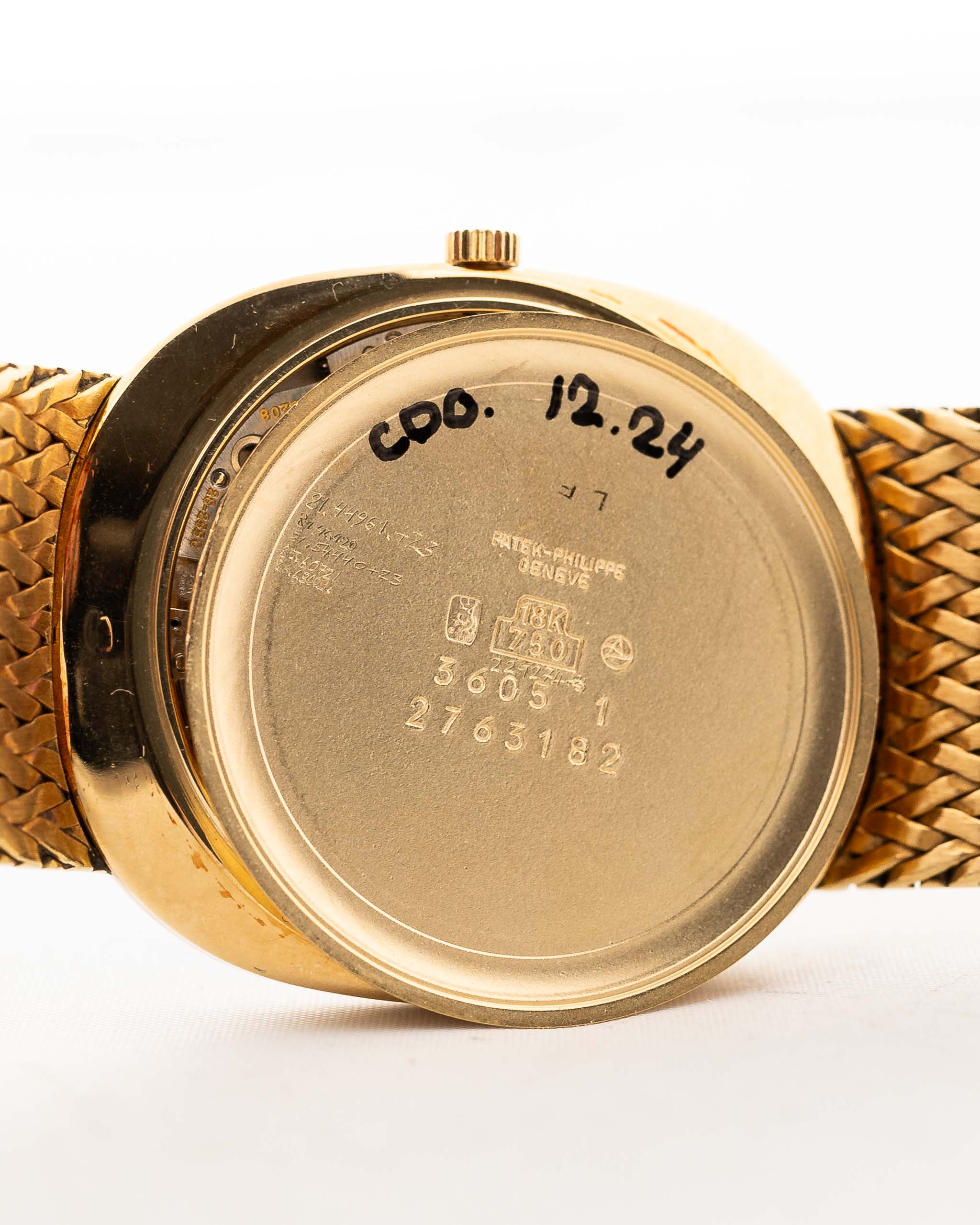 Vintage Patek Philippe Ellipse 3605 Jumbo 1982 18k yellow gold Case Back
