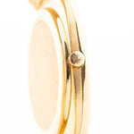 Closeup Photo of a Vintage Patek Philippe Ellipse 3605 Jumbo from 1978. 33mm in 18k Yellow Gold with Automatic Cal. 28-255 C, Gilt Sigma Dial and Integrated Gold Bracelet.