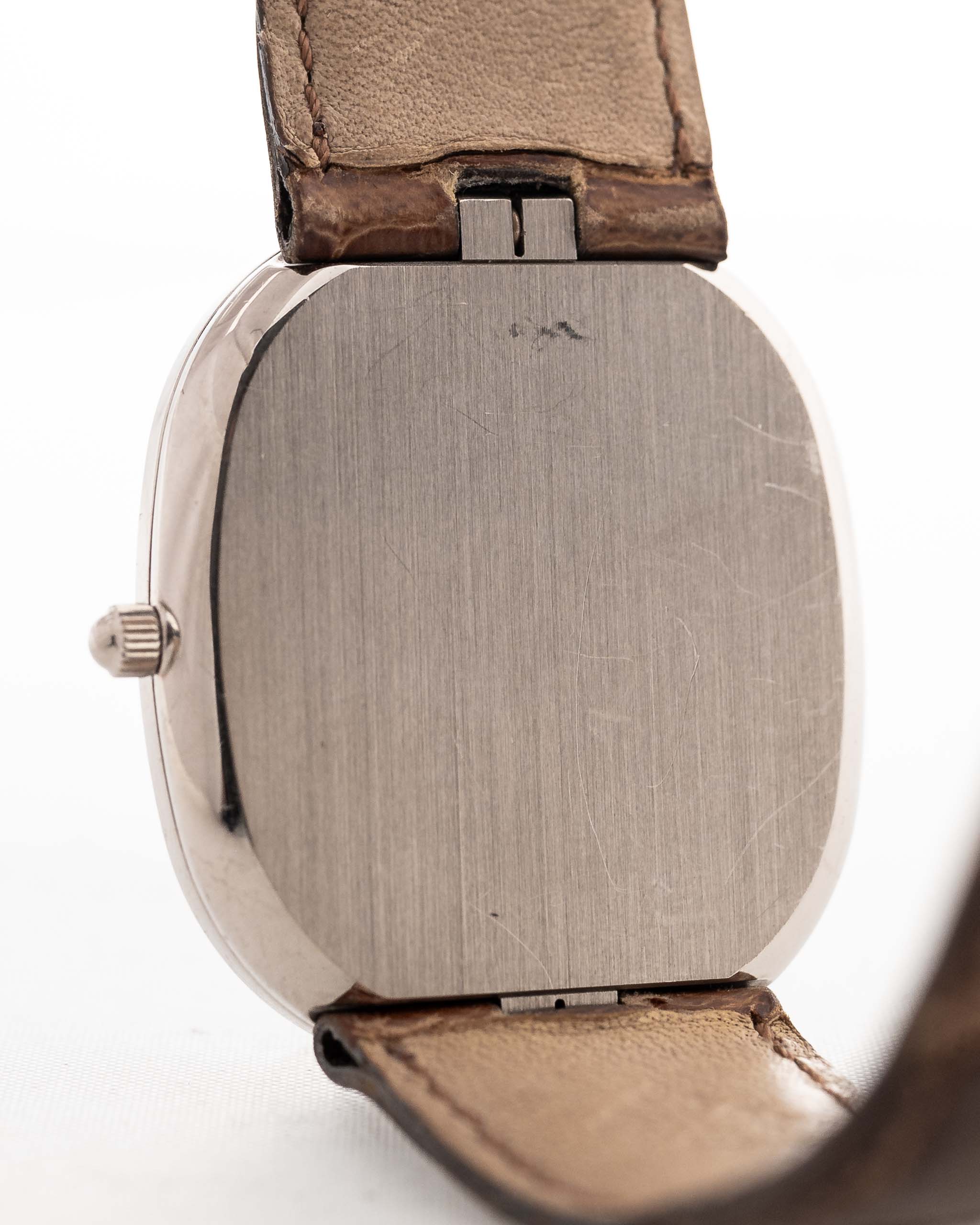 Vintage Patek Philippe Ellipse 3738 Grey 18k white gold 1980s case back