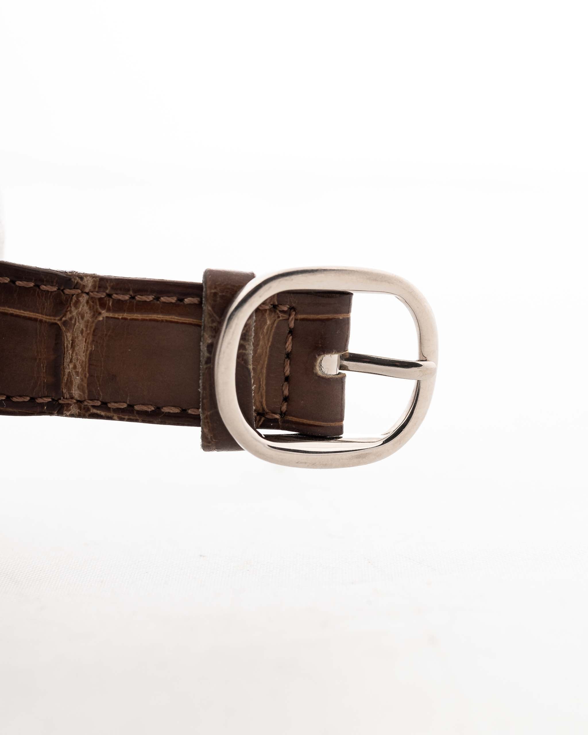 Vintage Patek Philippe Ellipse 3738 Grey 18k white gold 1980s original strap with clasp