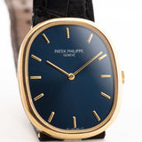 Vintage Patek Philippe Ellipse 3848 d’Or Blue 18k yellow gold Favre & Perret case