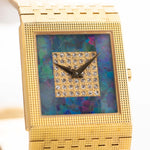 Vintage Piaget Watch 9131 Opal Dial Diamond Square 1989 18k yellow gold