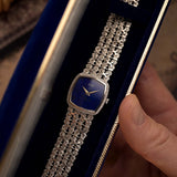 Piaget 9231, lapislazzuli, quadrato, 18 carati, anni '70