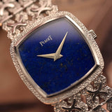 Piaget 9231, lapislazzuli, quadrato, 18 carati, anni '70