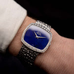 Vintage Piaget TV 12735 Lapis Lazuli Diamond 1970s 18k white gold
