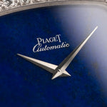 Vintage Piaget TV 12735 Lapis Lazuli Diamond 1970s 18k white gold with Lapis Lazuli dial with hands Piaget automatic