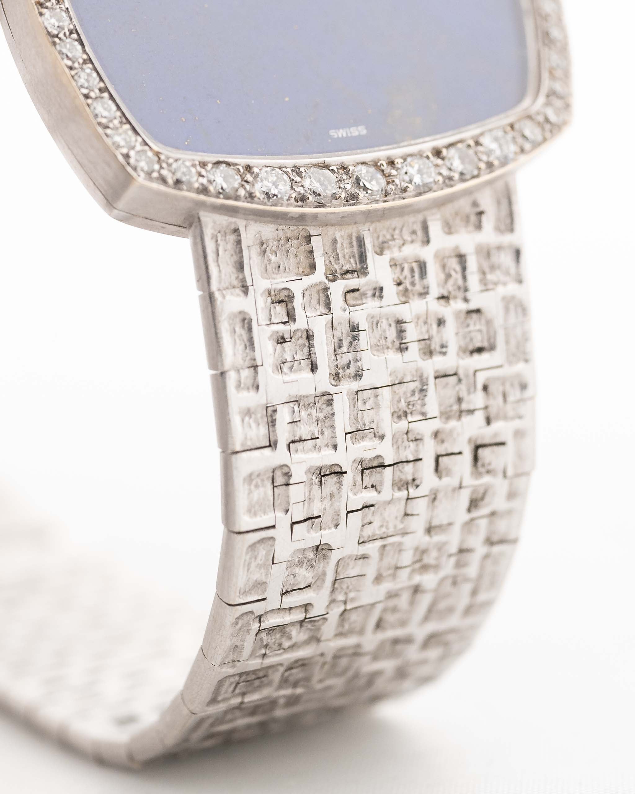 Vintage Piaget TV 12735 Lapis Lazuli Diamond 1970s 18k white gold diamonds