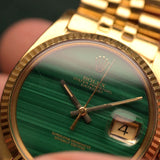 Rolex 1601 Datejust 18k Malachite 1968