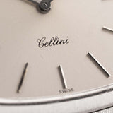 Closeup Photo of a Rolex Cellini 3805 Square 18k from 1970. 31.5mm in 18k White Gold with Manual Wind Movement, Original Silver Sunburst Dial and White Gold Bracelet.
