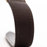 Closeup of a Vintage Rolex Cellini 4083 Ombre from 1973. 33mm with 18k Yellow Gold Case, Manual Wind Movement, Original Brown Ombre Dial and Leather Strap.