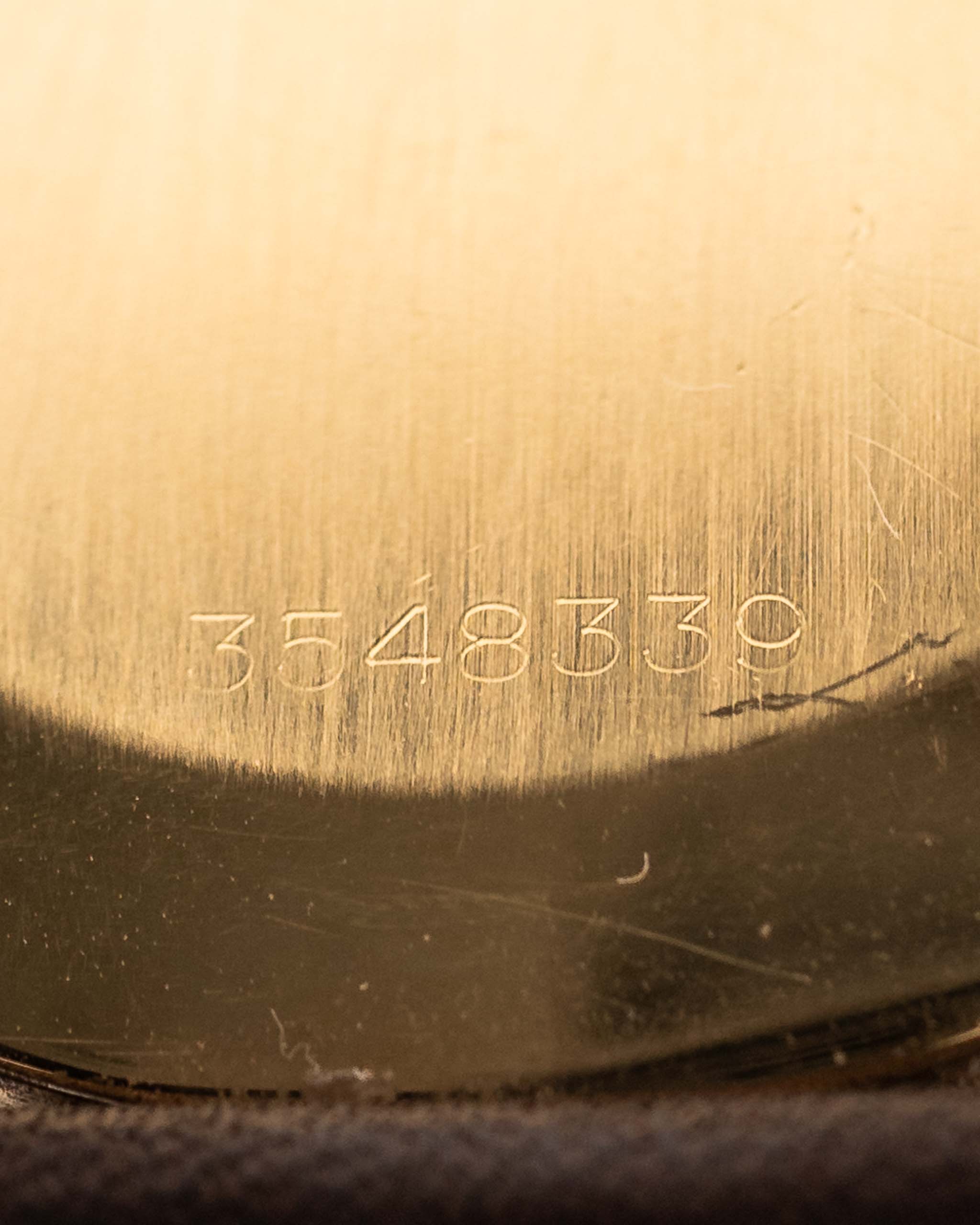 Closeup of a Vintage Rolex Cellini 4083 Ombre from 1973 Case. 33mm with 18k Yellow Gold Case, Manual Wind Movement, Original Brown Ombre Dial and Leather Strap.