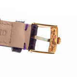 Closeup Photo of a Rolex Cellini 4087 Rectangular from 1995. 27.5mm in 18k Yellow Gold with Manual Wind Movement, Silver Sunburst Dial and Original Leather Strap.