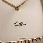 Closeup Photo of a Rolex Cellini 4087 Rectangular from 1995. 27.5mm in 18k Yellow Gold with Manual Wind Movement, Silver Sunburst Dial and Original Leather Strap.