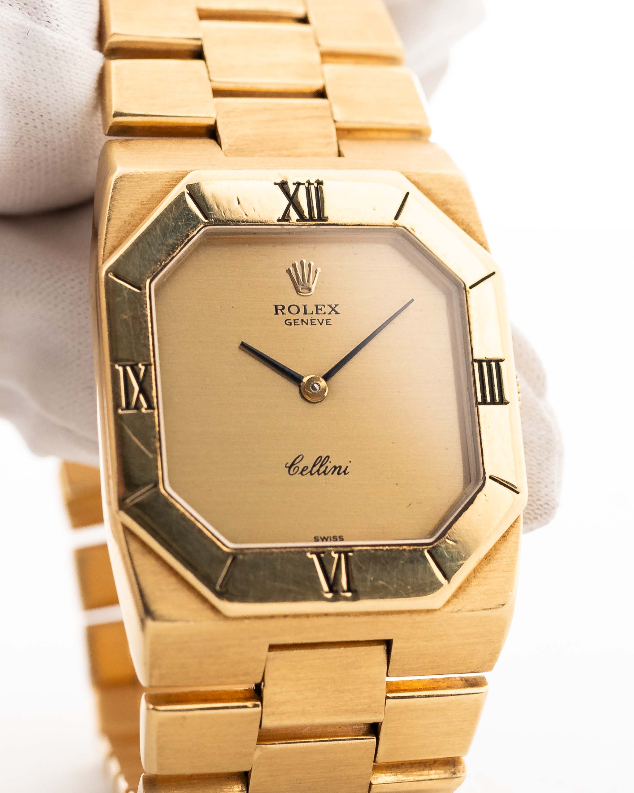 Used Rolex Cellini 4350 Octagon 18k 1970s Dial